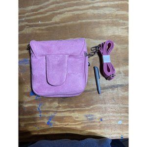 Travelon pink suede anti theft travel crossbody bag (New)